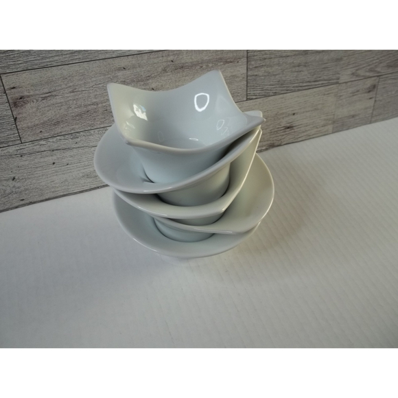 Pier 1 Import White Porcelain Tasting Sampling Condiment Party Bowls Set of 5 - Picture 2 of 9